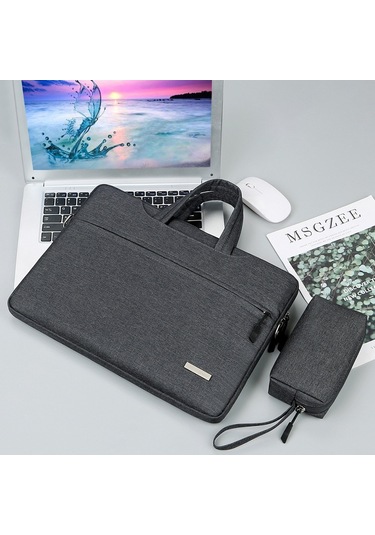 Çanta Laptop Çantası Güç Çantası İle İç Çanta, Boyut: 12 İnç Koyu Gri Siya