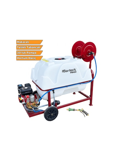 Bartech PM400 30'luk Pompa Hortumsuz Tetikli Tabanca İlaçlama Tankı 400 L