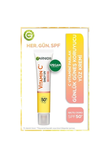 Garnier C Vitamini Parlak Süper Aydınlatıcı Serum 30 ML + Işıltılı Doku Günlük Koruyucu Güneş Kremi SPF50+ 40 ML