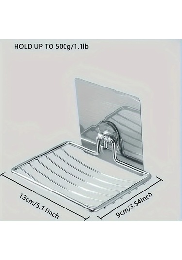 Sunshine011 Silvery Paslanmaz Çelik Sabunluk - Duvara Monte, Paslanmaz, Kolay Kurulum Gümüş