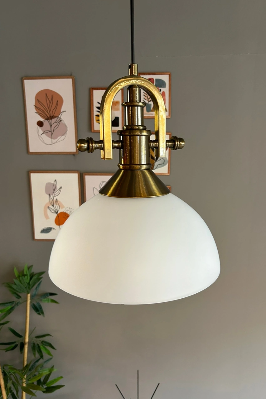 Perry Cam Tekli Avize Gemici Eskitme Başlık Retro Sarkıt Lamba Restoran Salon Aydınlatma Bal