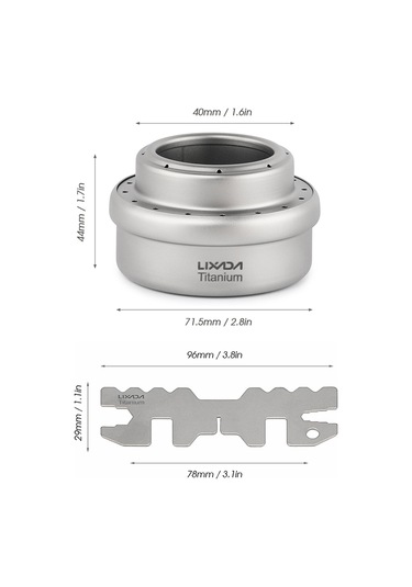 Lixada-taşınabilir Mini Titanyum Alkol Kapaklı Soba,y14148-t Gümüş