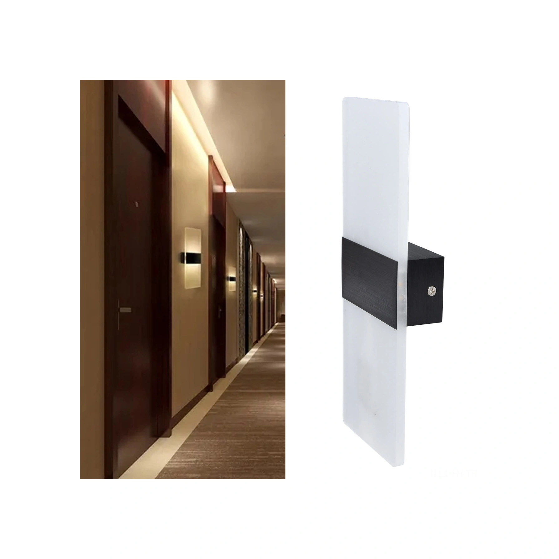 Folinda Siyah Açık Açık Led Duvar Lambası, Akrilik-alüminyum, Islak Işık, Modern Minimalist, Yatak Odası-balkon-coridor 90-265v Siyah