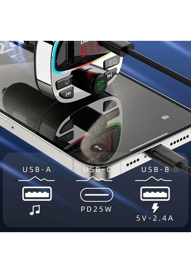 Dancemonkey Dudao R2pro+ Renkli Işık Bluetooth Araç Kiti, Eller Serbest Arama, Mp3 Çalar Pd Tip-c, Çift Usb Şarj Cihazı