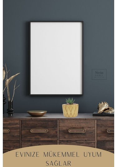 Çiçek Saksısı Dekoratif Kaktüs Saksı 1 Adet Baklava Model - Altın