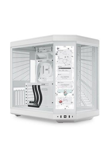Hyte Y70 Touch Snow White Temperli Cam Usb 3.2 E-atx Dual Chamber Bilgisayar Kasası