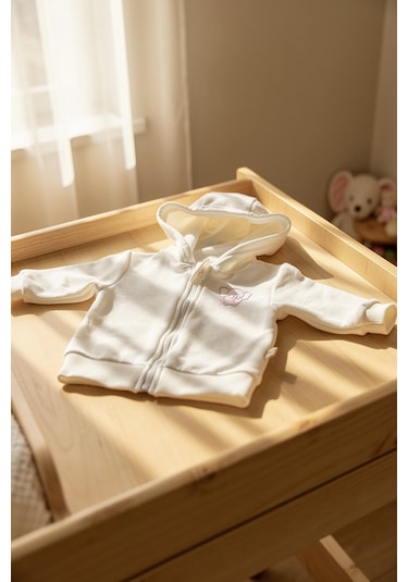 Bebek/cocuk Nakış Detaylı Fermuarlı Sweatshirt Pembe