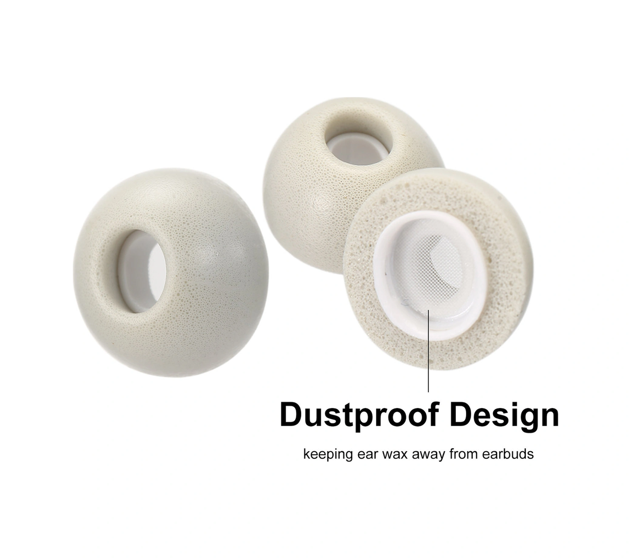 Moveevo Airpods Pro İçin Hafıza Pamuklu Yedek Kulaklık Ucu - Siyah 2 Adet 1 Çift, Büyüklük Rastgele S, M, L