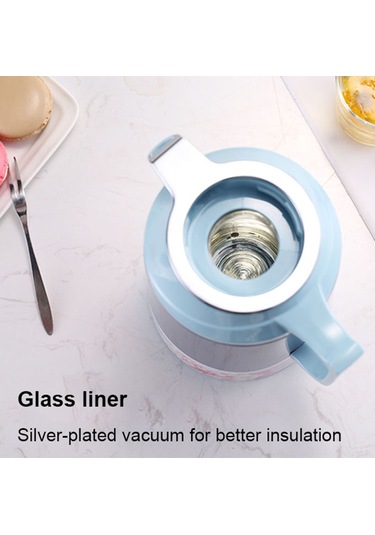 Padalink 1.0 Litrelik Mor Çelik Vakum Termos: Çay, Kahve, Su İçin Isı/sıcaklık Saklama, Ev Ve Cafe Kullanıma Uygun Mavi