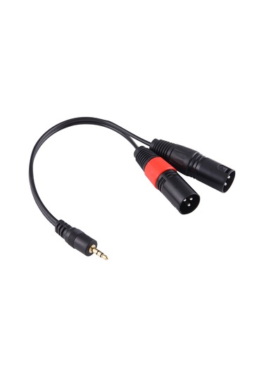 30cm Metal Kafa 3.5mm Erkek - 3 Pin Xlr Top Erkek Ses Konektörü Adaptör Kablosu