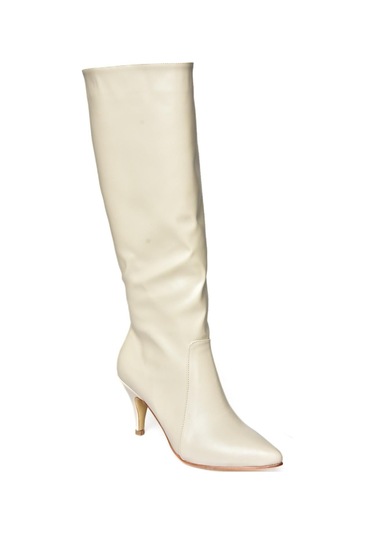 Fox Shoes R372453009 Bej İnce Topuklu Kadın Çizme Bej
