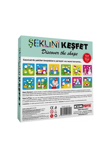 Kumtoys Şeklini Keşfet+Diytoy Manyetik Tangram 2'Li Muhteşem Eğit