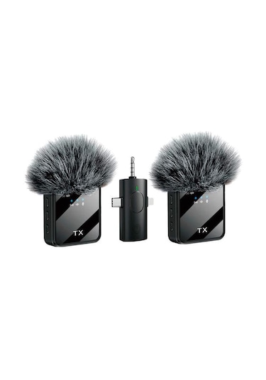 Torima F11-2 Type-C + AUX 2li 3in1 Kablosuz Yaka Mikrofonu (İthalatçı Garantili)
