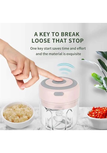 Gıda Öğütücü Elektrikli Zencefil Sarımsak Kıyıcı Usb Şarj