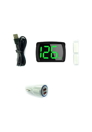 Geeksen Araç Hud Gösterge - Gps Hız Göstergeli Büyük Led Ekran Km/mph - Otomobil, Kamyonet, Suv, Motosiklet İçin