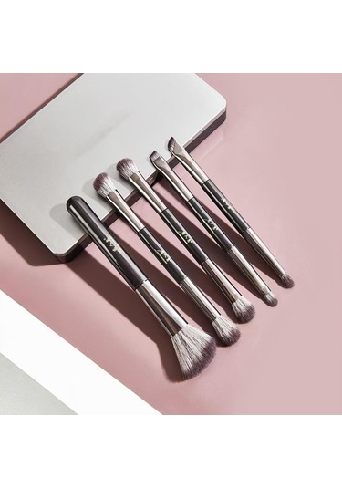 Aynalı, Burun Fırçası, Göz Farı Fırçası, Kapatıcı Fırçası, Allık Fırçası Ve Güzellik Aletlerinden Oluşan 5 Parçalı Makyaj Fırçası Seti