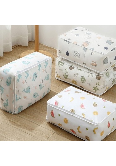 Unimarket Giysi Saklama Büyük Katlanabilir Giysi Organizatör Kutuları Katlanabilir Battaniye Saklama Yorgan Battaniye Oturma Odası Yatak Takımları Kulplu Ve Çift Fermuarlı 6xahns