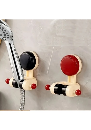 Hightower Siyah Vantuzlu Duş Başlığı Askısı Deliksiz Montaj Yağmur Ve El Duşu İçin Dayanıklı Siyah