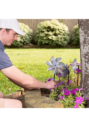 Leezsing 8 Adet Yansıtıcı Mylar Kuş Çevirici: Çiftlik Ve Bahçe Koruması, Renkli Parıltılar İle Kuşları Uyarmak, Eğlenceli Dıy Oyuncak