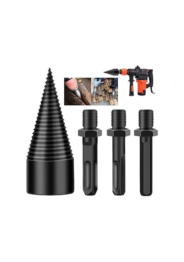 Fosenze Ahşap Bölme Matkap Ucu, Yüksek Karbon Çelik, Çelik Kiriş, Çekiç Matkap Uyumlu, 3 Farklı Uç Kare,daire,heksagonal