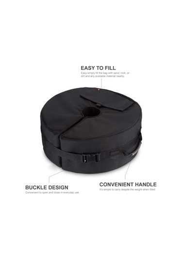 Aubyhe Siyah 900d Oxford Kumaş, 46x15cm, 8cm Delikli, Rulo Tasarım, Çadır & Şemsiye Sabitleyici, Toparlayıcı Kumaş, Dış Mekan Kullanıma Uygun, Hg0043