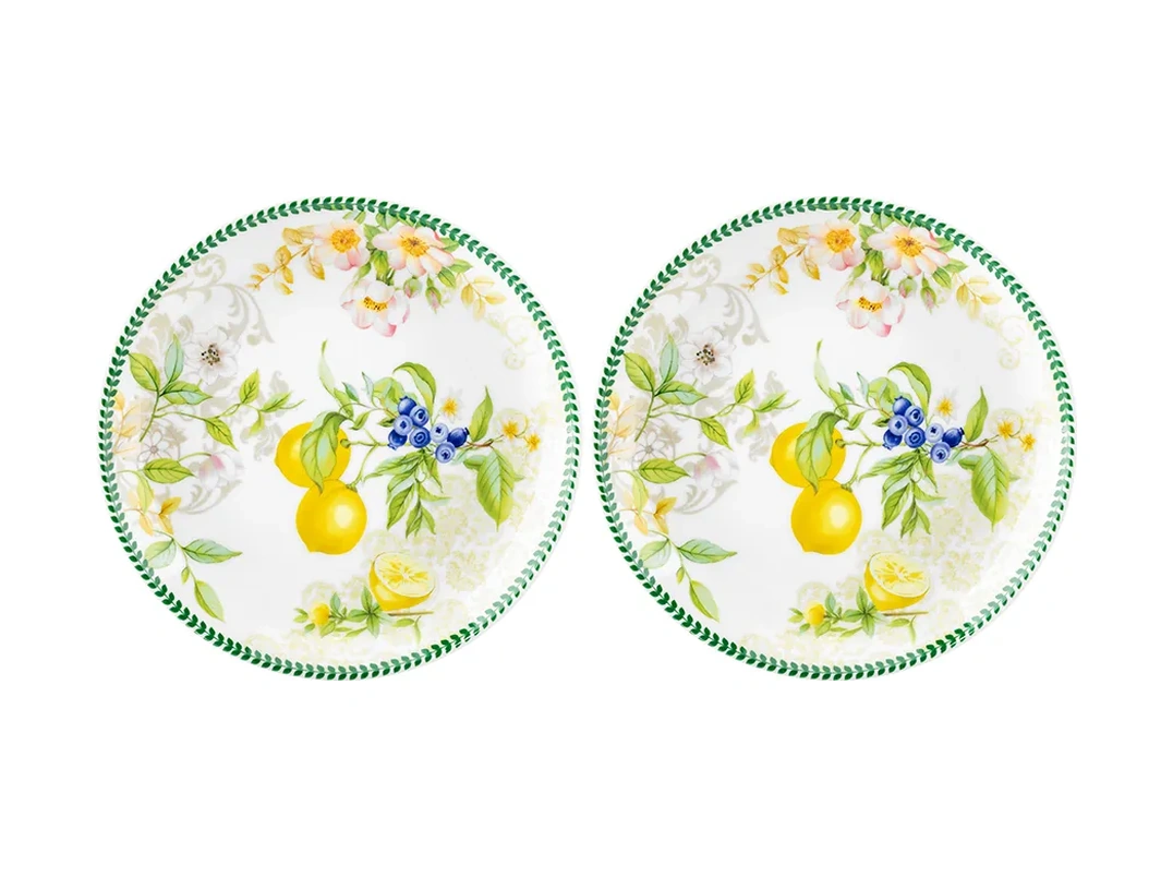 Elan Gallery Limon Desenli Tabak 2 Parça, 16 Cm 342347481 Beyaz