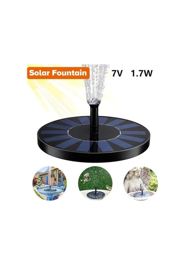 Novahub Güneş Enerjili Su Pompası 1.7w Güneş Paneli Su Çeşmesi Kuş Banyosu Küçük Gölet Bahçe Dekorasyonu