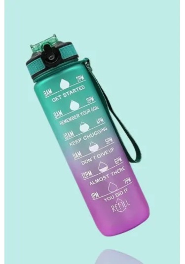 Günlük Motivasyon Su Matarası Çok Renkli