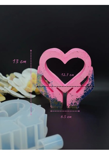 Galinacandles Kalp Şeklinde Vazo Silikon Kalıp Alçı İçin 304551684