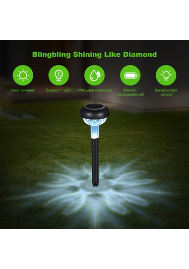 Tomshine 6 Adet Led'ler Dış Mekan Güneş Enerjili Lamba Beyaz