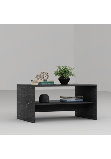 Apollon Orta Sehpa Siyah Mermer Desen Siyah Mermer Desen