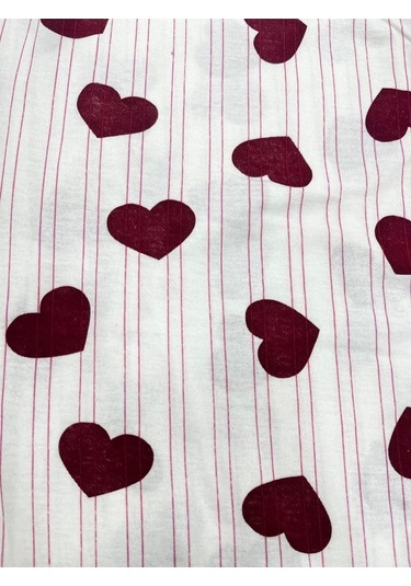 Desenli Penye Diz Altı Büyük Beden Anne Kadın Kapri Bordo Kalp