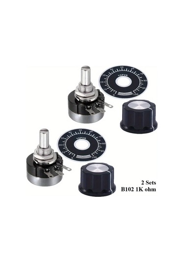 Globalbloom 2 Takım Rv24yn20s 10k 100r 200r 500r 5k Potansiyometre + A03 Başlık Ve Kadran