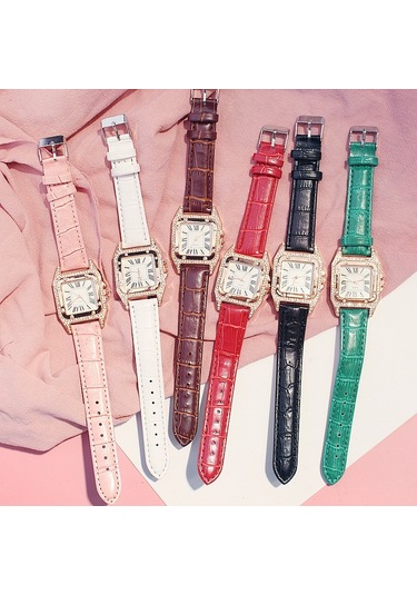 Sones Sanda 6077 Basit Simge Yuvarlak Kadranlı Kadın Silikon Kayışlı Kuvars Saat Beyaz Altın Çift İşaret