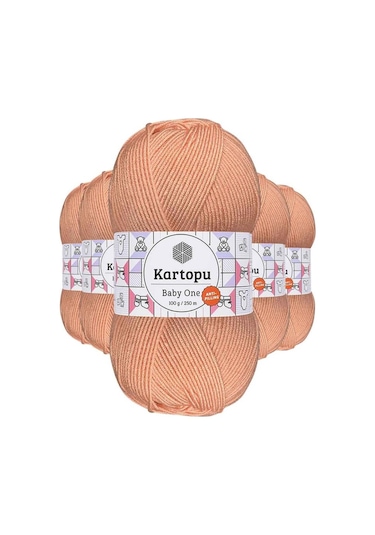 5 Adet Baby One Tüylenmeyen El Örgü İpi Yünü Yavruağzı K253