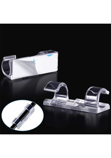 Kablo Sabitleyici Klipsler 60 Adet Kablo Düzenleyici Duvar Fayans Cam Kablo Tutucu Yapışkanlı Klips