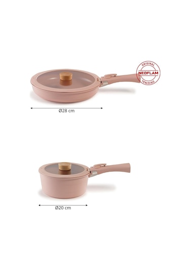Neoflam Mıdas Pembe Tencere Ve Tava Setı 9+6 15 Parça