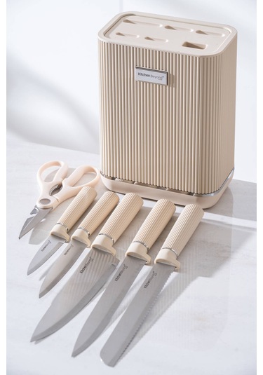 Cooper 7 Parça Bıçak Seti Krem