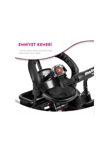 Moony Baby MB504 Ebeveyn Kontrollü 3 Tekerlekli Çocuk Bisikleti