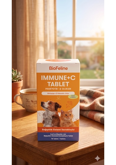 Biofeline Immune-c Kedi Bağışıklık Güçlendirici Tablet - C Vitamini & Çinko