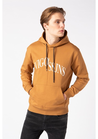 Vigoss Erkek Baskılı Sweatshırt 62047-30034 - Kahve Kahverengi