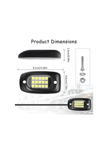 Xuweiwei Dpd-a15-d-4 Ultra Parlak 4 Adet Beyaz Kaya Lambaları Kit 6000lm 12v Suv Kamyon