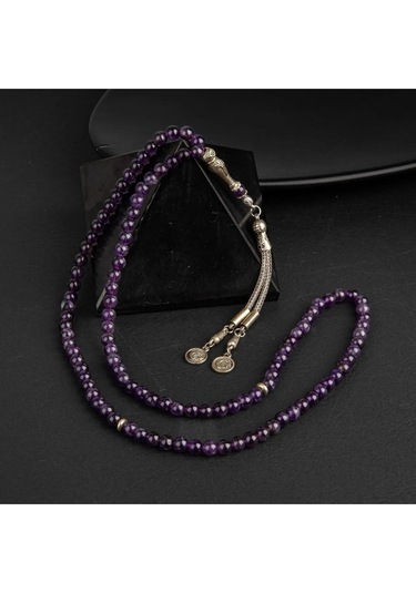 Sertifikalı Ametist Doğal Taş Tesbih 99luk 6mm