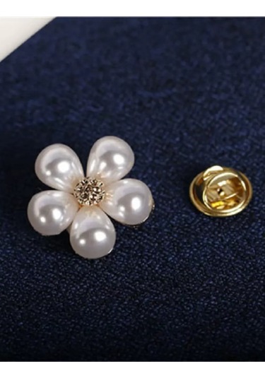 Olfil Broş-mini Çiçek İnci Minimalizm Stil 287942182 Altın Rengi