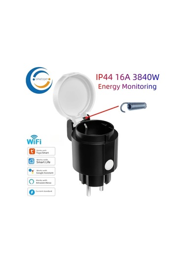 Motion003 1 Bilgisayar Simatoper Açık Hava Akıllı Wifi Priz Ip44 Tuya Alexa Google Ses Kont