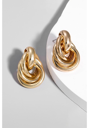 Chavin Gold Bijuteri Retro Tarz Bayan Küpe Ev22sr Gold