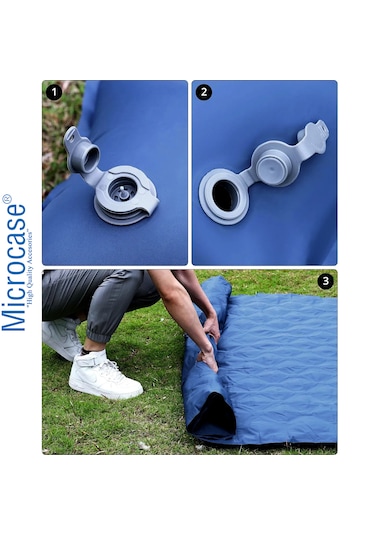 Katlanabilir Çift Kişilik Şişme Outdoor Kamp Yatağı Al4526 Mavi