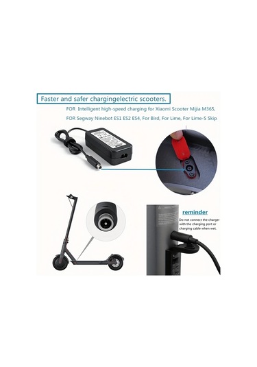 Honeybeeshop 36v Xiaomi M365es4 E-scooter Duxwire 42v 2a Li İon Pil Şarj Cihazı Siyah