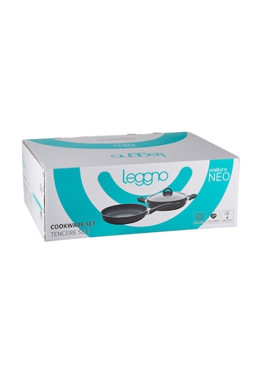 Leggno 3 Parça Granit Set 26 Cm Derin Tencere Tava Renkli