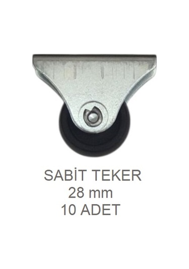 Ofis Koltuk Dolap Etejer İçin 28'lik Sabit Teker 10 Adet Siyah
